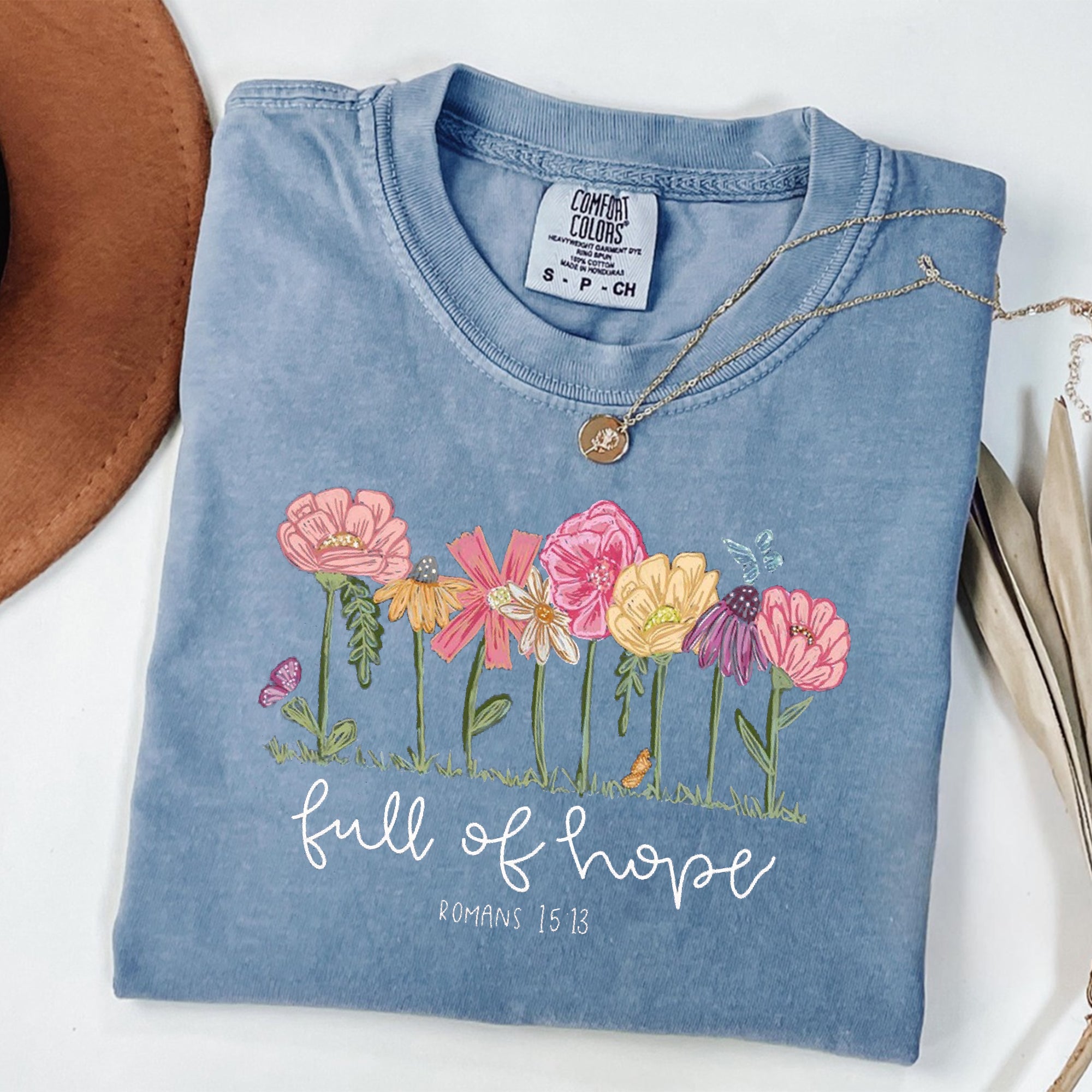 Full Of Hope Christian Comfort Colors Shirt, Bible Verse Romans 15:13, Christian Shirt for Women, Christian Mothers Gift, Christian Mom Shirt, Mothers Day